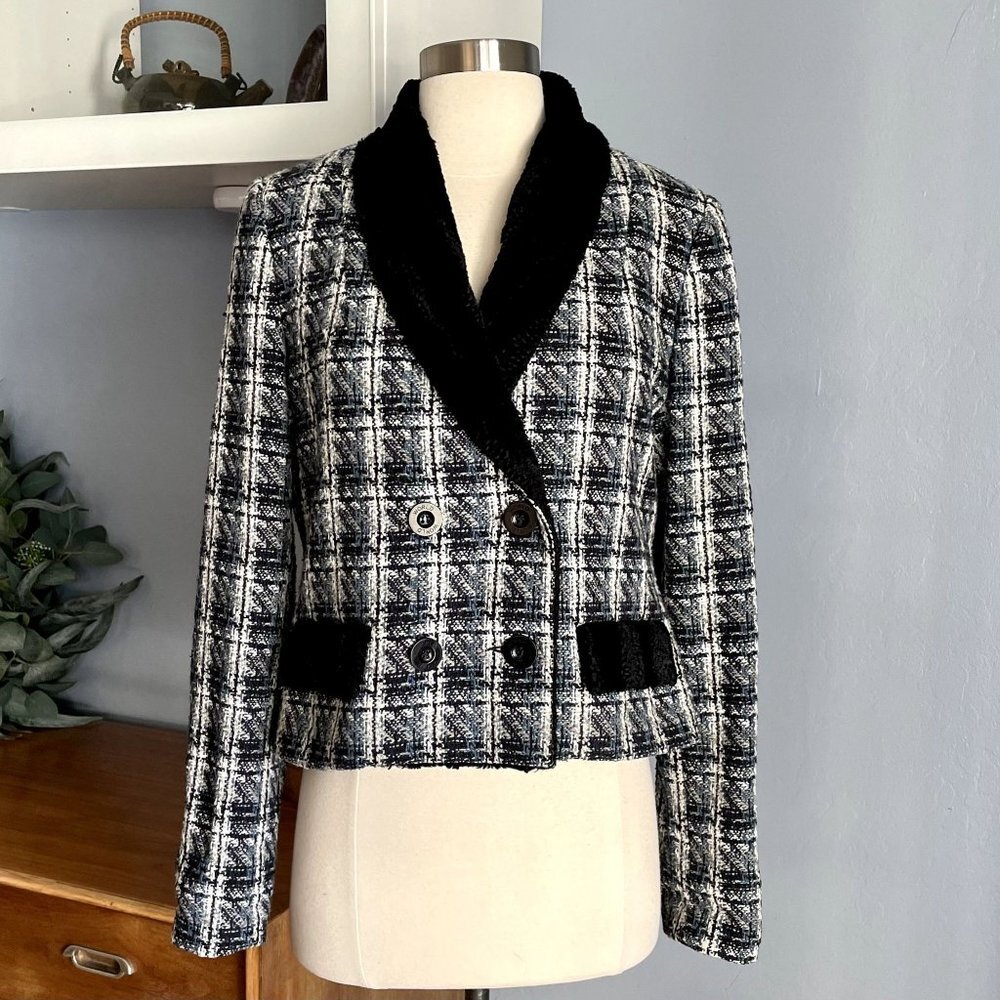 WORLD Brand Hiver 2010 Tweed Blazer Jacket Blue/Grey/black